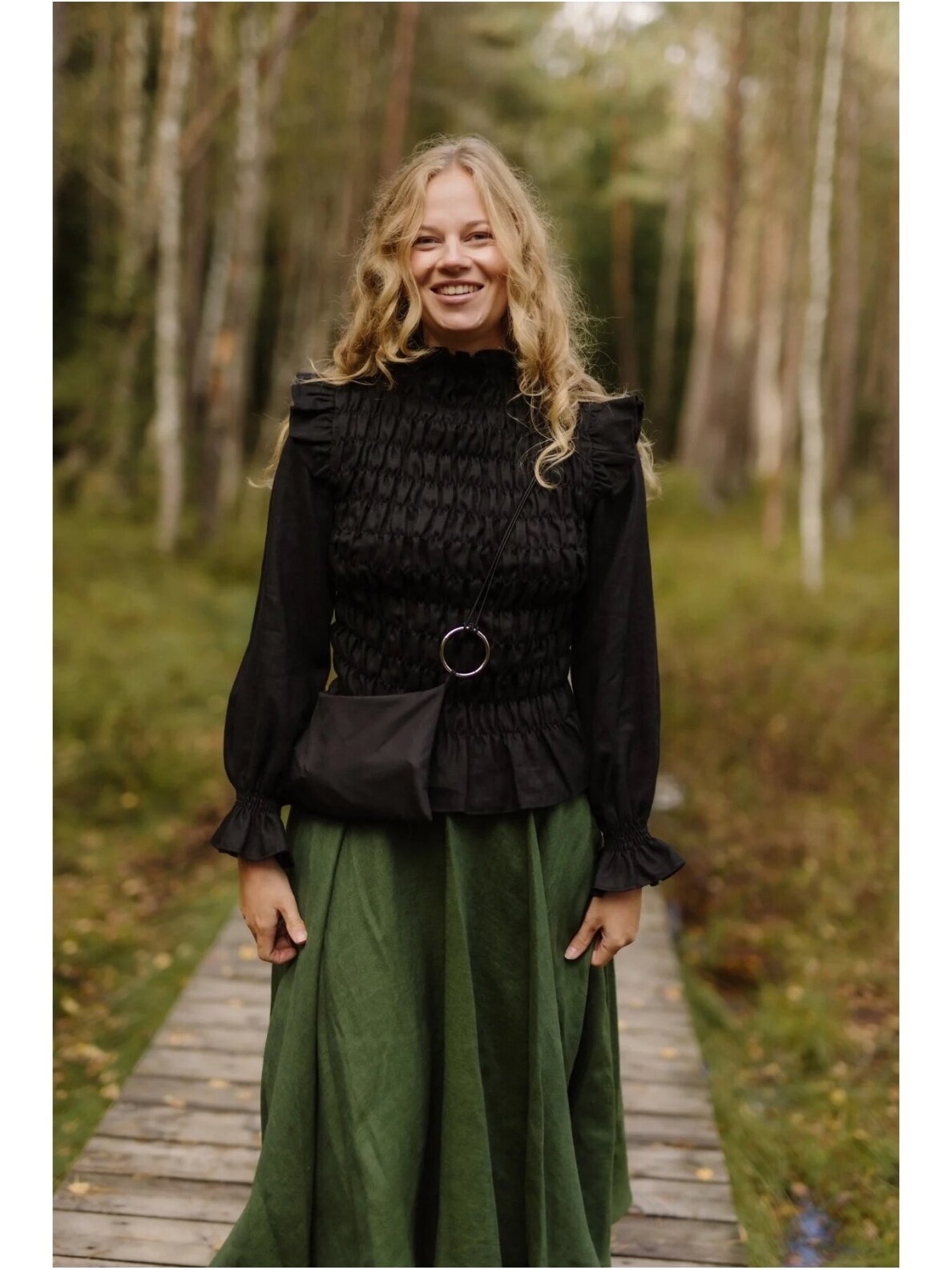 LAUME LINEN juoda lininė palaidinė Barbora 1