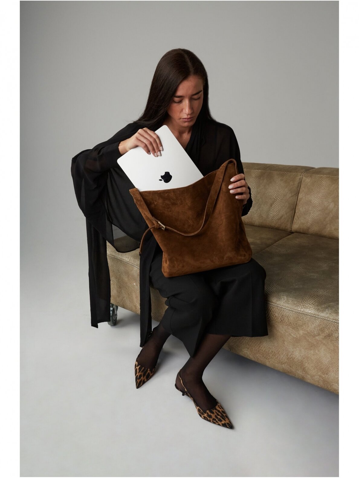 LAVA FLOW verstos odos ruda rankinė TOTE BAG LOLO 5 LAVA FLOW verstos odos ruda rankinė TOTE BAG LOLO 5