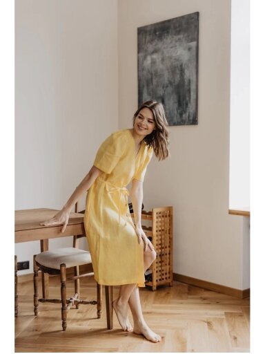 LAUME LINEN geltona lininė suknelė Smiltyne