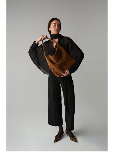 LAVA FLOW verstos odos ruda rankinė TOTE BAG LOLO 3 LAVA FLOW verstos odos ruda rankinė TOTE BAG LOLO 3