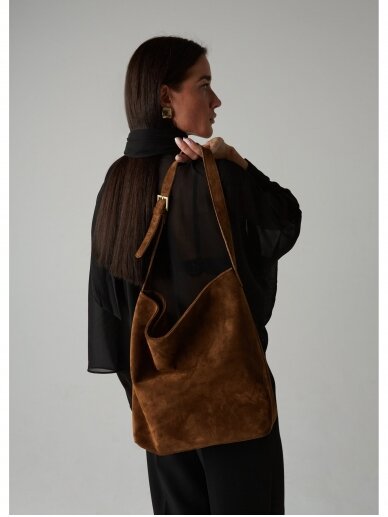 LAVA FLOW verstos odos ruda rankinė TOTE BAG LOLO 1 LAVA FLOW verstos odos ruda rankinė TOTE BAG LOLO 1