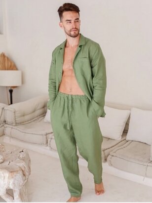 Magic linen žalia vyriška  lininė pižama VIGO