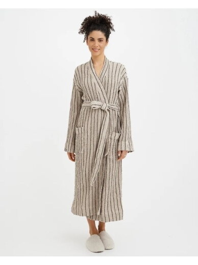 Magic LINEN Unisex chalatas iš lino ir medvilnės „Thin Striped“ 3 Magic LINEN Unisex chalatas iš lino ir medvilnės „Thin Striped“ 3