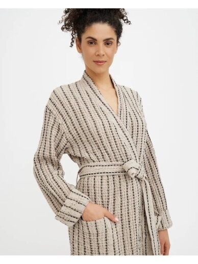 Magic LINEN Unisex chalatas iš lino ir medvilnės „Thin Striped“ 4 Magic LINEN Unisex chalatas iš lino ir medvilnės „Thin Striped“ 4