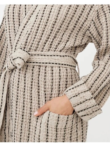 Magic LINEN   Unisex chalatas iš lino ir medvilnės „Thin Striped“ 5