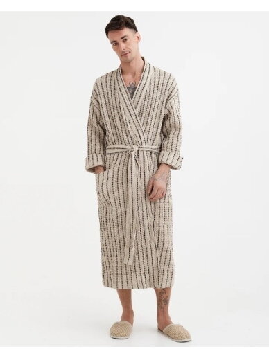 Magic LINEN Unisex chalatas iš lino ir medvilnės „Thin Striped“ 6 Magic LINEN Unisex chalatas iš lino ir medvilnės „Thin Striped“ 6