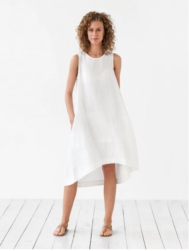 Magic Linen   balta lininė suknelė Toscana 3