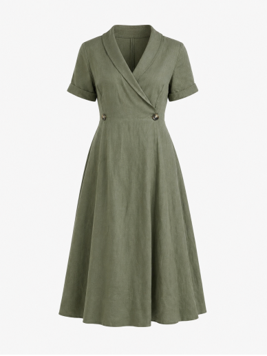 Magic Linen žalia lininė suknelė WRAPPED LINEN DRESS PARIS IN MIST GREEN 1 Magic Linen žalia lininė suknelė WRAPPED LINEN DRESS PARIS IN MIST GREEN 1