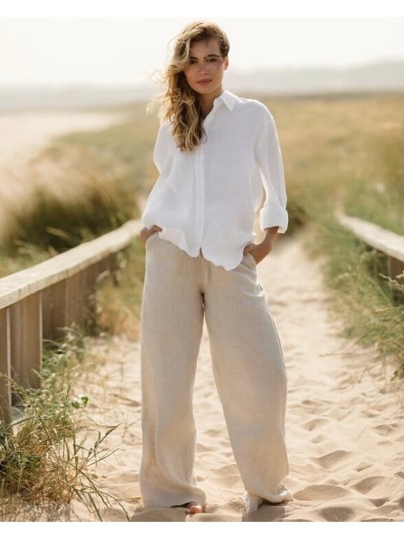 Magic Linen LONG-SLEEVE LINEN SHIRT CORSICA IN WHITE