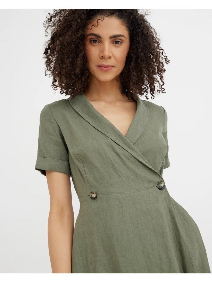 Magic Linen žalia lininė suknelė WRAPPED LINEN DRESS PARIS IN MIST GREEN 5 Magic Linen žalia lininė suknelė WRAPPED LINEN DRESS PARIS IN MIST GREEN 5