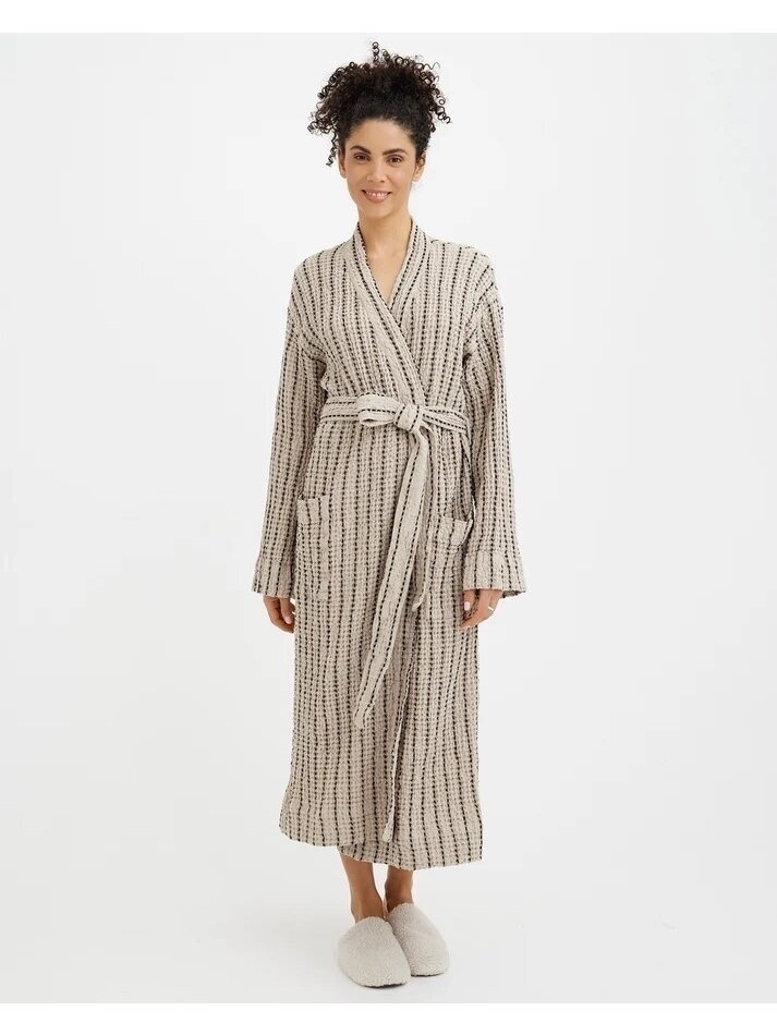 Magic LINEN   Unisex chalatas iš lino ir medvilnės „Thin Striped“ 3