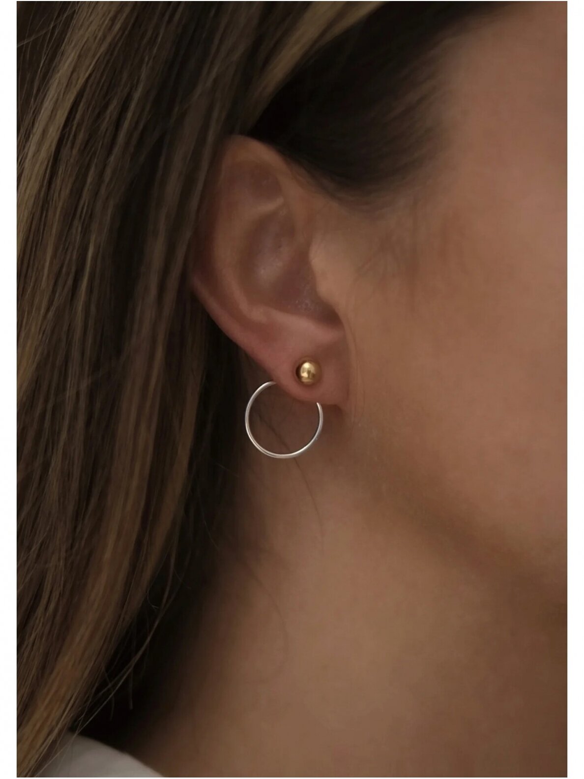 NO MORE auskarai CHORD EARRINGS MIX PAIR WITH GOLD BUBBLE 2 NO MORE auskarai CHORD EARRINGS MIX PAIR WITH GOLD BUBBLE 2