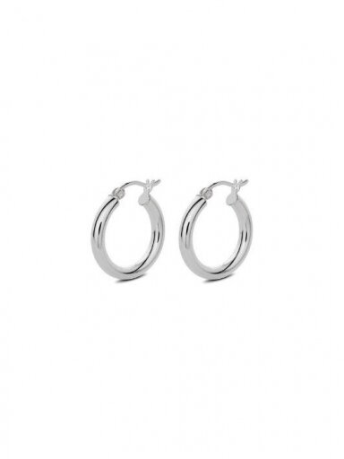 NO MORE auskarai DIZZY HOOPS SILVER