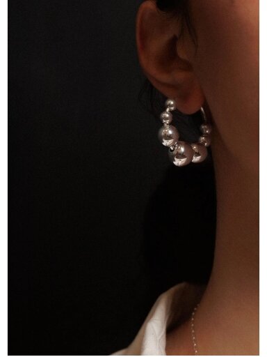 NO MORE auskarai EXTRA EARRINGS SILVER