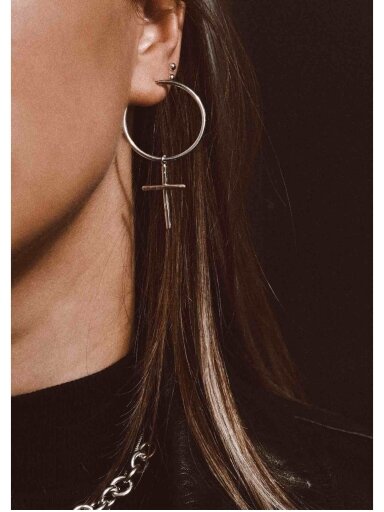 NO MORE auskarai SAINT HOOPS SILVER
