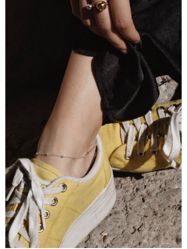 NO MORE grandinėlė ant kojos MINI BUBBLE ANKLET SILVER