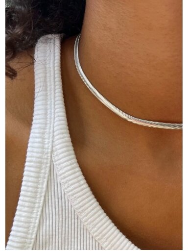 NO MORE kaklo papuošalas SNAKE NECKLACE SILVER