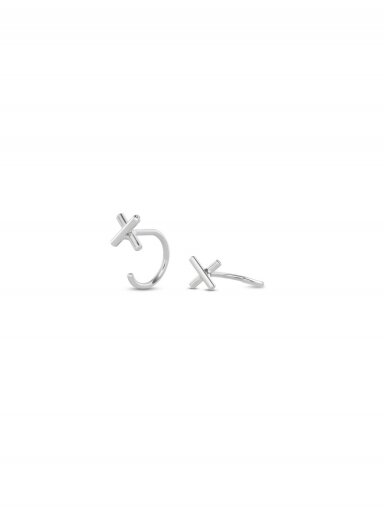 NO MORE  sidabriniai auskarai  EL DORADO HUGGIE EARRINGS SILVER