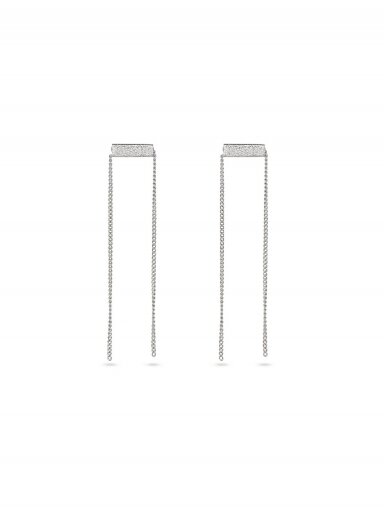 NO MORE  sidabriniai auskarai CHUNNEL STUD EARRINGS SILVER