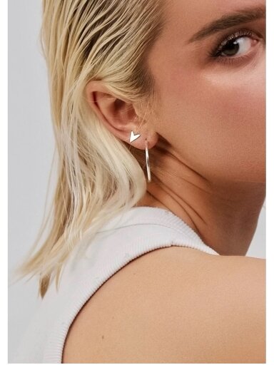 NO MORE  sidabriniai LOVE STUD EARRINGS SILVER