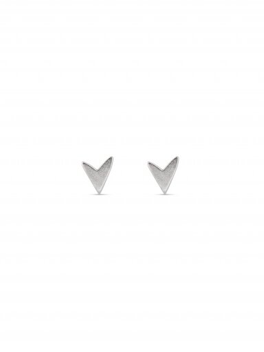 NO MORE  sidabriniai LOVE STUD EARRINGS SILVER