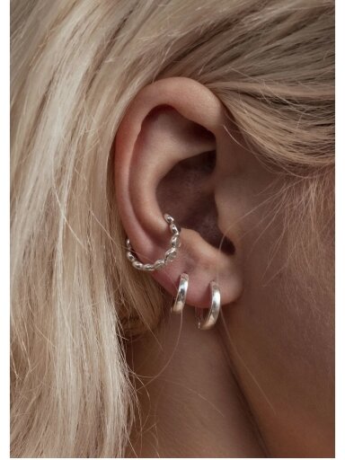 NO MORE  sidabriniai auskarai  MIDI HOOPS SILVER