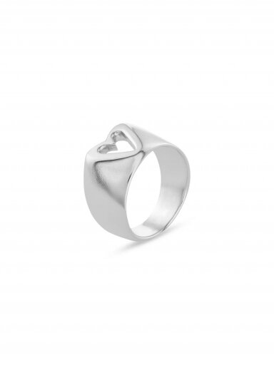 NO MORE  žiedas GLAM HEART RING SILVER