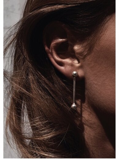 NO MORE auskarai SHORT BOMB SWINGER EARRINGS SILVER 4 NO MORE auskarai SHORT BOMB SWINGER EARRINGS SILVER 4