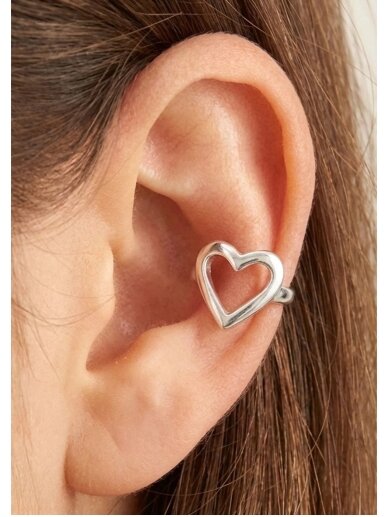 NO MORE HEART EAR CUFF SILVER auskaras 1 NO MORE HEART EAR CUFF SILVER auskaras 1