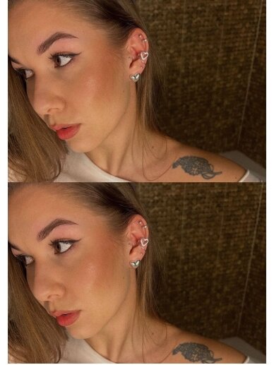 NO MORE HEART EAR CUFF SILVER auskaras 3 NO MORE HEART EAR CUFF SILVER auskaras 3