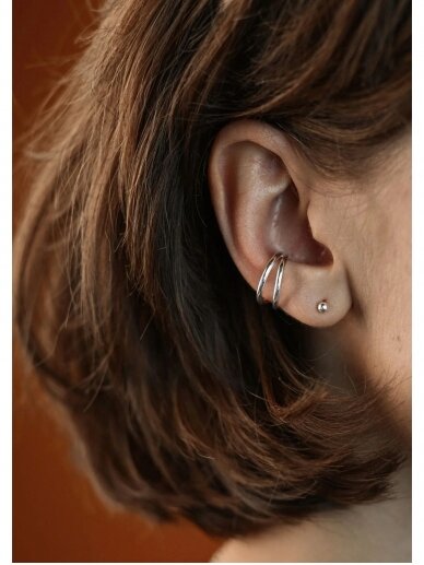 NO MORE RIPPLES EAR CUFF SILVER auskaras 1 NO MORE RIPPLES EAR CUFF SILVER auskaras 1