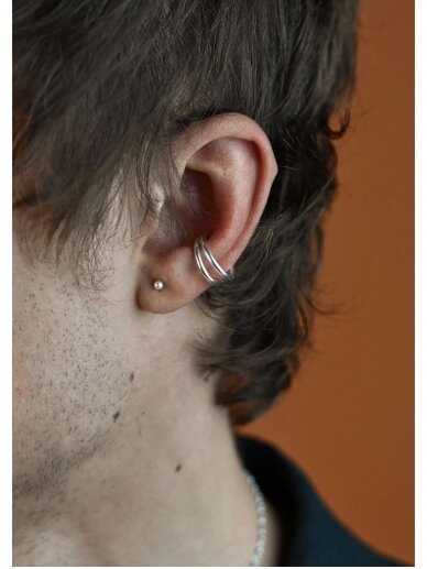 NO MORE RIPPLES EAR CUFF SILVER auskaras 2 NO MORE RIPPLES EAR CUFF SILVER auskaras 2