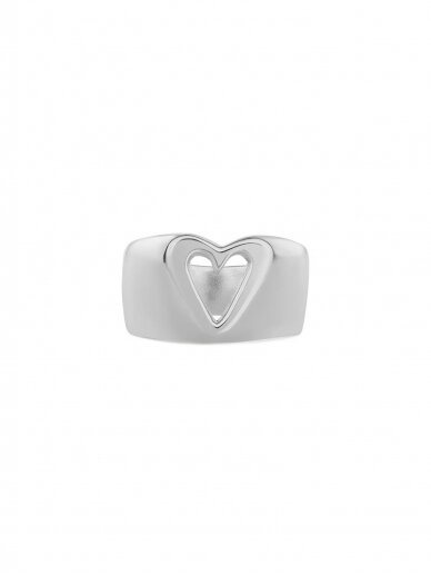 NO MORE žiedas GLAM HEART RING SILVER 2 NO MORE žiedas GLAM HEART RING SILVER 2