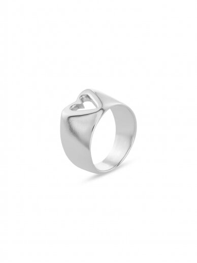 NO MORE žiedas GLAM HEART RING SILVER NO MORE žiedas GLAM HEART RING SILVER