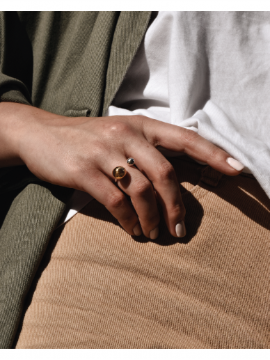 NO MORE žiedas BIG BOMB MULTISIZE RING With one gold plated ball 2 NO MORE žiedas BIG BOMB MULTISIZE RING With one gold plated ball 2
