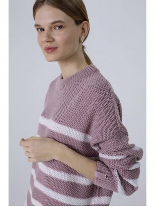 ROBI AGNES rožinis dryžuotas megztinis Arielle