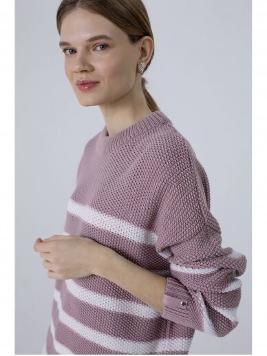 ROBI AGNES rožinis dryžuotas megztinis Arielle 1