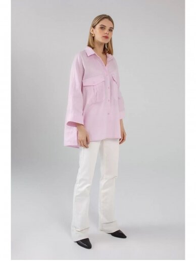 ROBI AGNES rožiniai lininiai marškiniai Dori 4