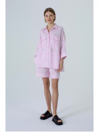 ROBI AGNES rožiniai lininiai marškiniai Dori 3