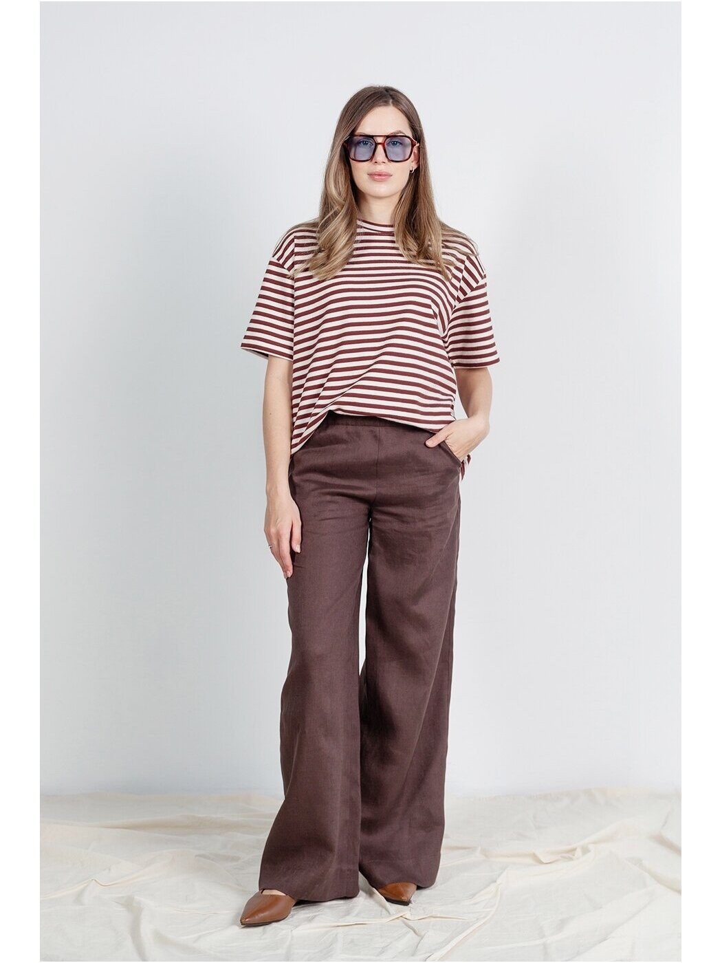 SAVITI LININĖS PLAČIOS KELNĖS "MADRID LINEN"- RUDOS SAVITI LININĖS PLAČIOS KELNĖS "MADRID LINEN"- RUDOS