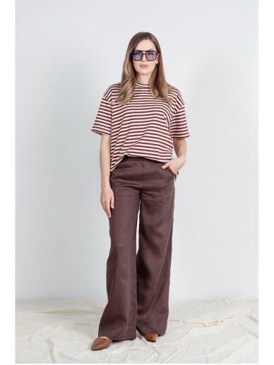 SAVITI LININĖS PLAČIOS KELNĖS "MADRID LINEN"- RUDOS SAVITI LININĖS PLAČIOS KELNĖS "MADRID LINEN"- RUDOS