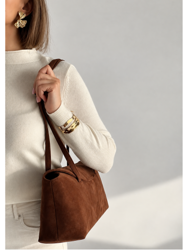 SELENE AMAS Juliette odinė rankinė - Pecan Suede 1