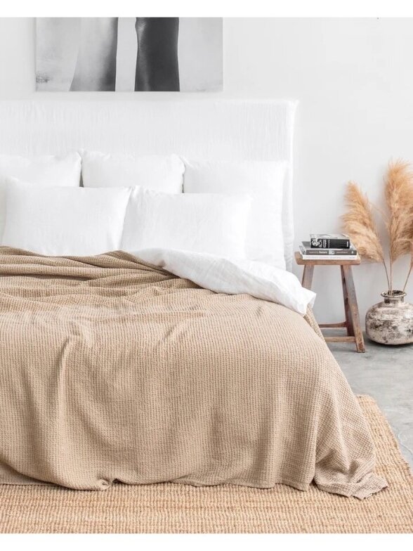 Magic Linen VANILLA WAFFLE BLANKET