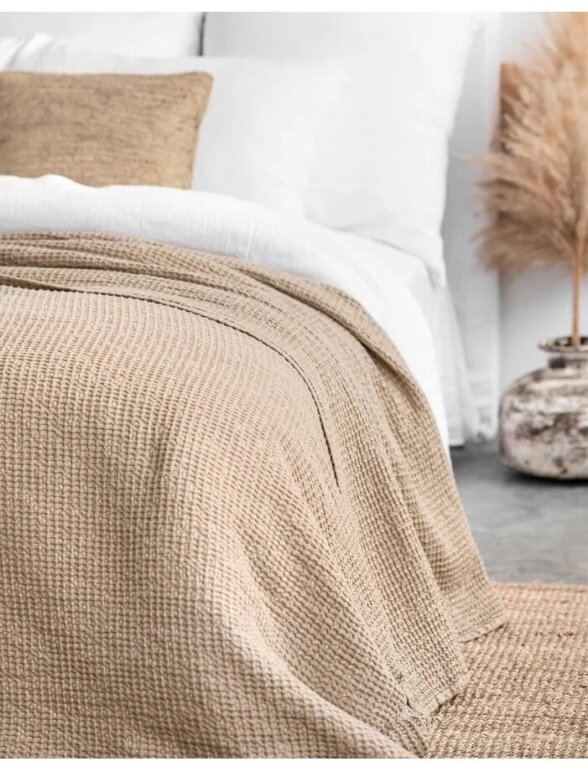 Magic Linen VANILLA WAFFLE BLANKET