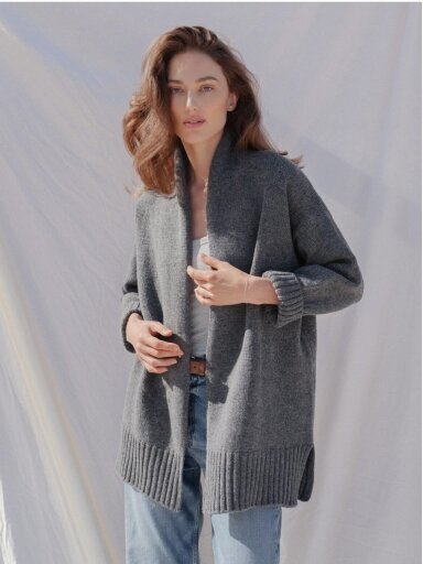 WOOL HOUSE  KAŠMYRO IR MERINO VILNOS KARDIGANAS ŽEMYNA  PILKAS