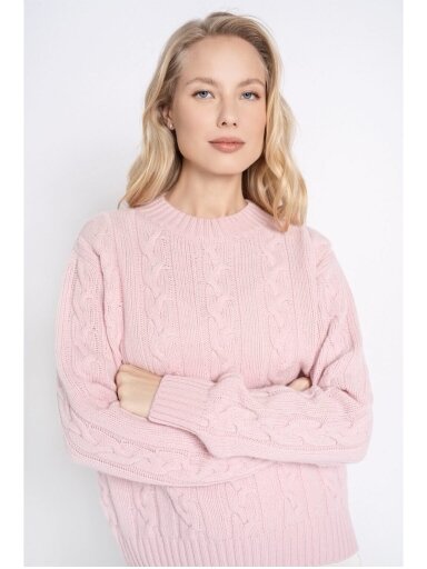 VILNOS NAMAI KAŠMYRO IR MERINO VILNOS MEGZTINIS MIGLĖ PINK