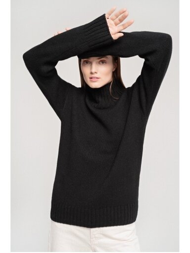 WOOL HOUSE  KAŠMYRO IR MERINO VILNOS MEGZTINIS BIANKA JUODAS