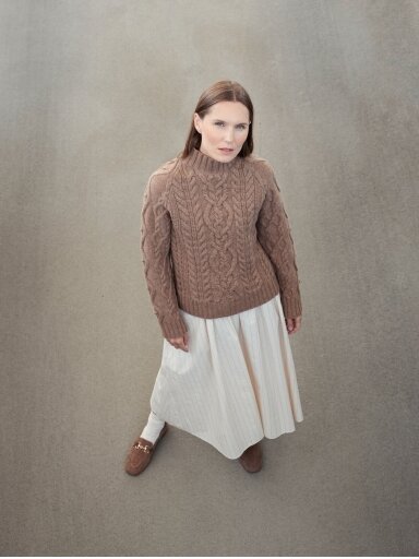 WOOL HOUSE  KAŠMYRO IR MERINO VILNOS MEGZTINIS SU PYNĖMIS LINA RUDAS