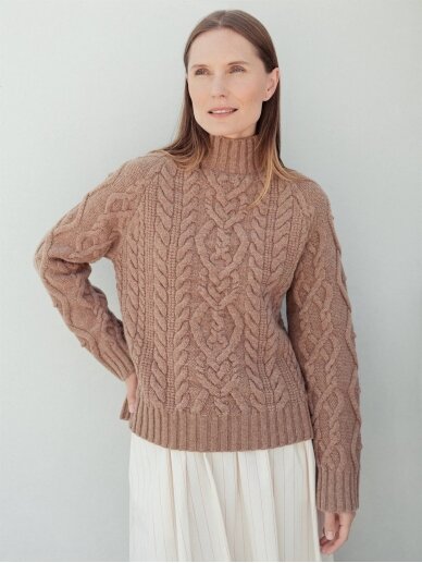 WOOL HOUSE KAŠMYRO IR MERINO VILNOS MEGZTINIS SU PYNĖMIS LINA RUDAS 2 WOOL HOUSE KAŠMYRO IR MERINO VILNOS MEGZTINIS SU PYNĖMIS LINA RUDAS 2