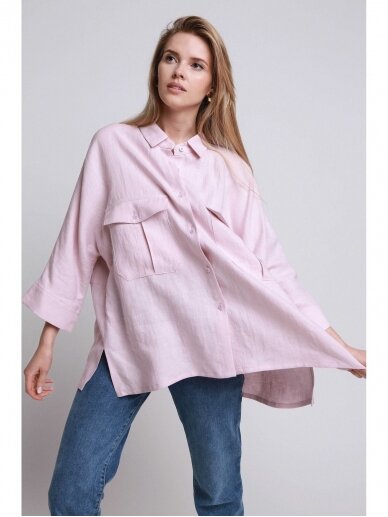 ROBI AGNES rožiniai lininiai marškiniai Dori 8